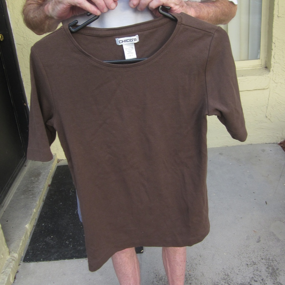 Chicos brown cotton blend T-shirt SZ 0